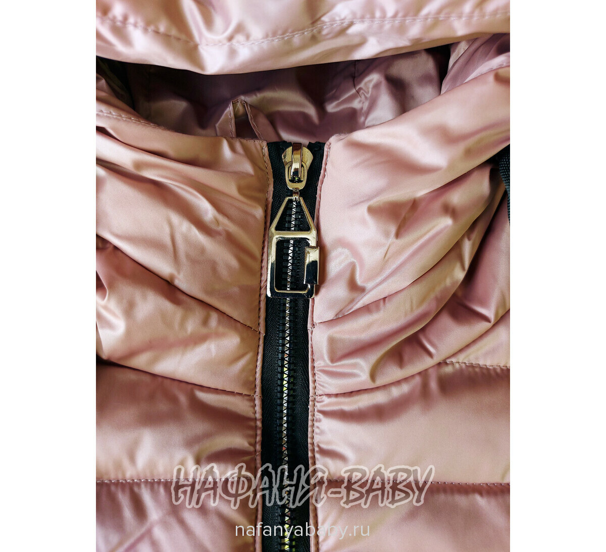 Куртка демисезонная на биопухе DELFIN-FREE арт: 2188, 5-9 лет, 10-15 лет, цвет чайная роза, оптом Китай (Пекин)