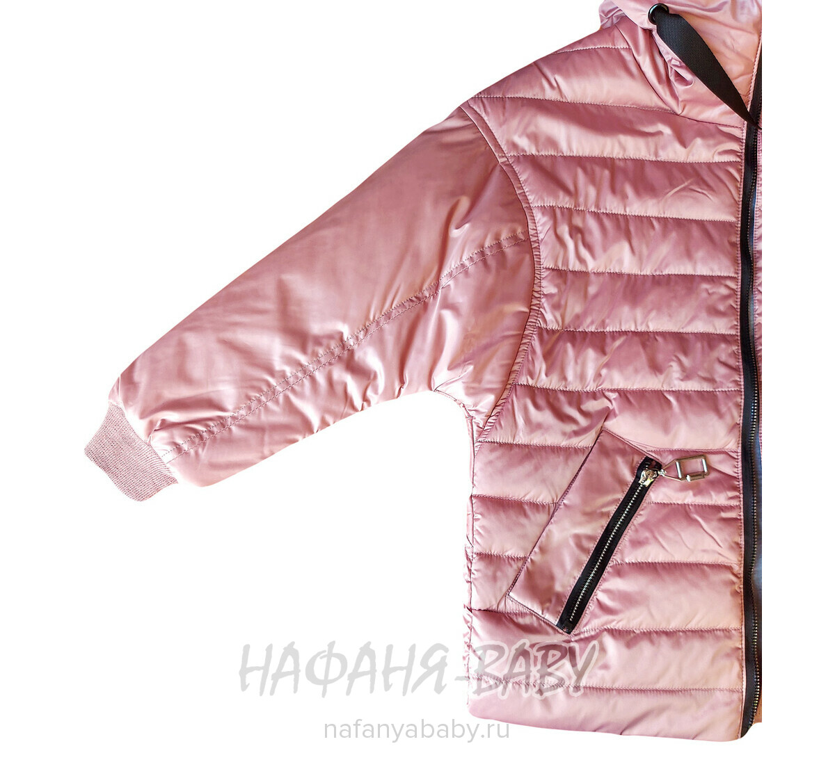 Куртка демисезонная на биопухе DELFIN-FREE арт: 2188, 5-9 лет, 10-15 лет, цвет чайная роза, оптом Китай (Пекин)