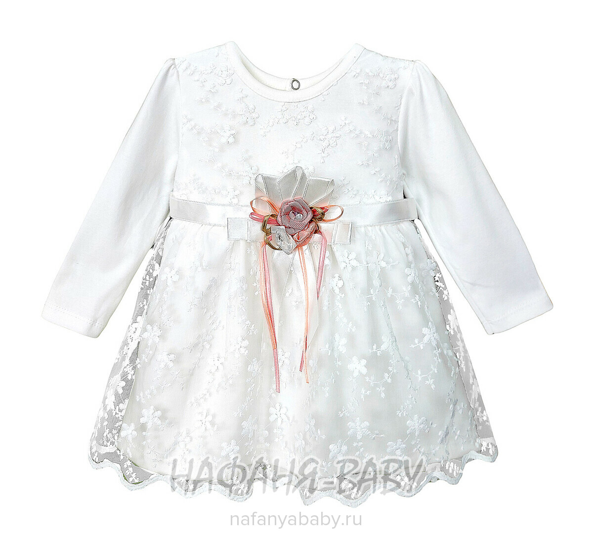 Детское нарядное платье BULSEN арт. 252, 9-18 мес, цвет молочный, оптом Турция
