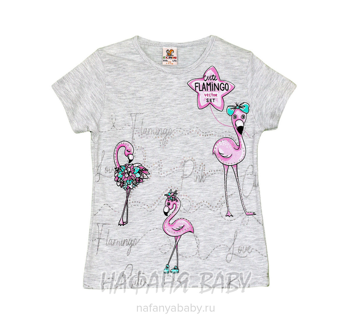 Детская футболка ECRIN арт: 2836, 5-9 лет, 1-4 года, цвет малиновый, оптом Турция