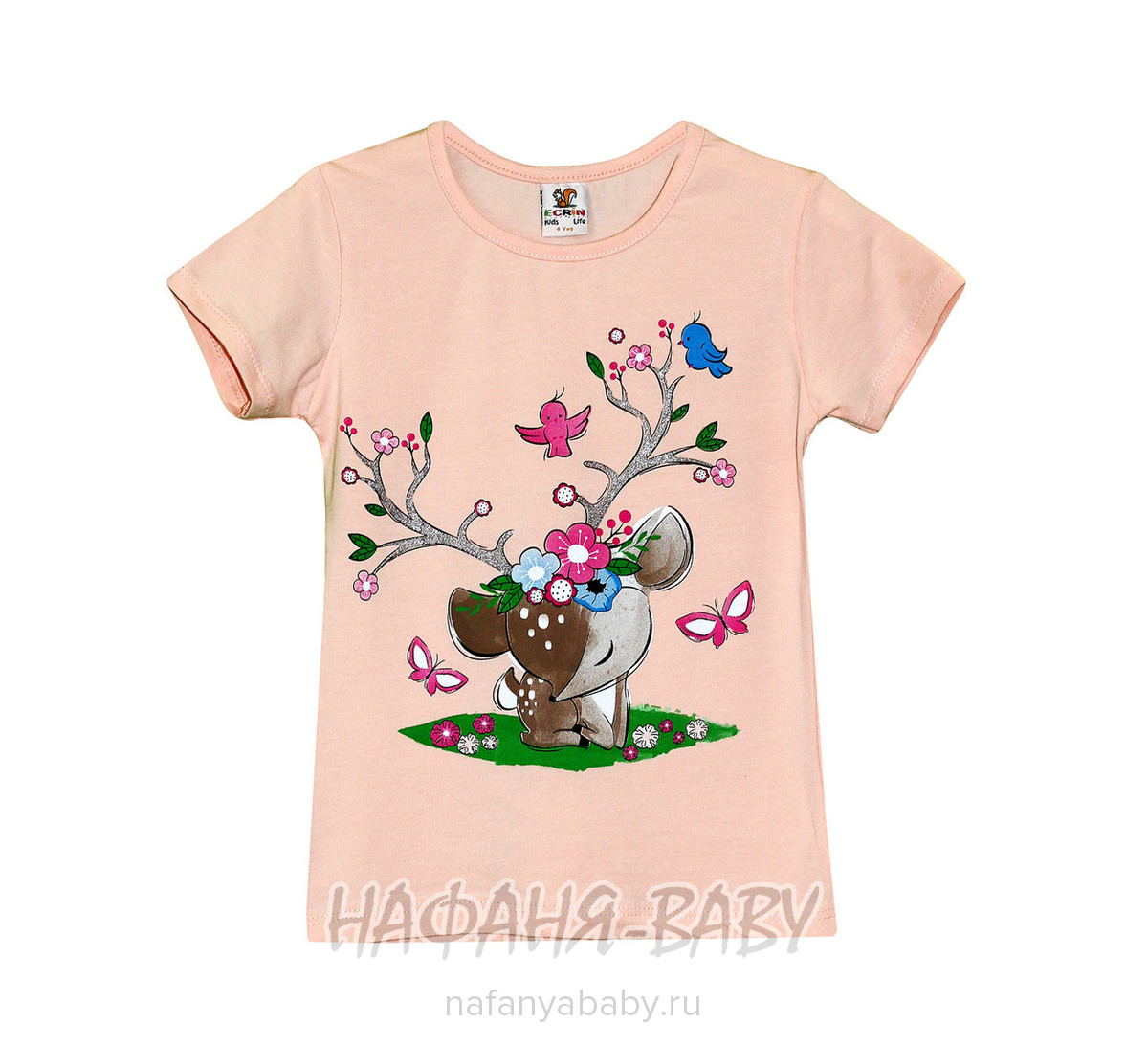 Детская футболка ECRIN арт: 2856, 1-4 года, цвет коралловый, оптом Турция
