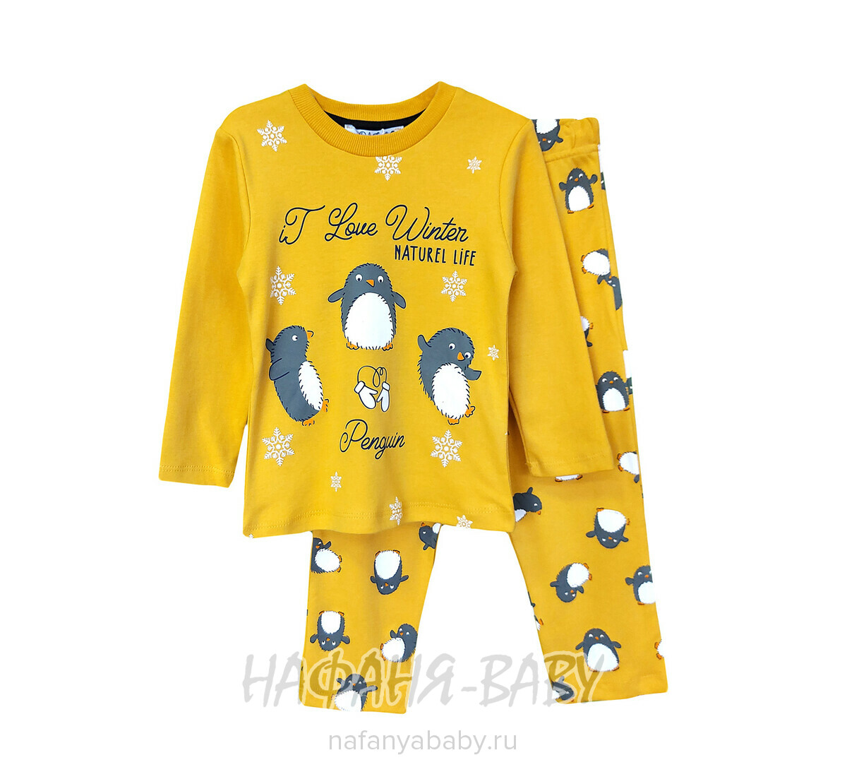 Детская пижама POLI FONI арт: 302, 5-9 лет, 1-4 года, цвет горчичный, оптом Турция