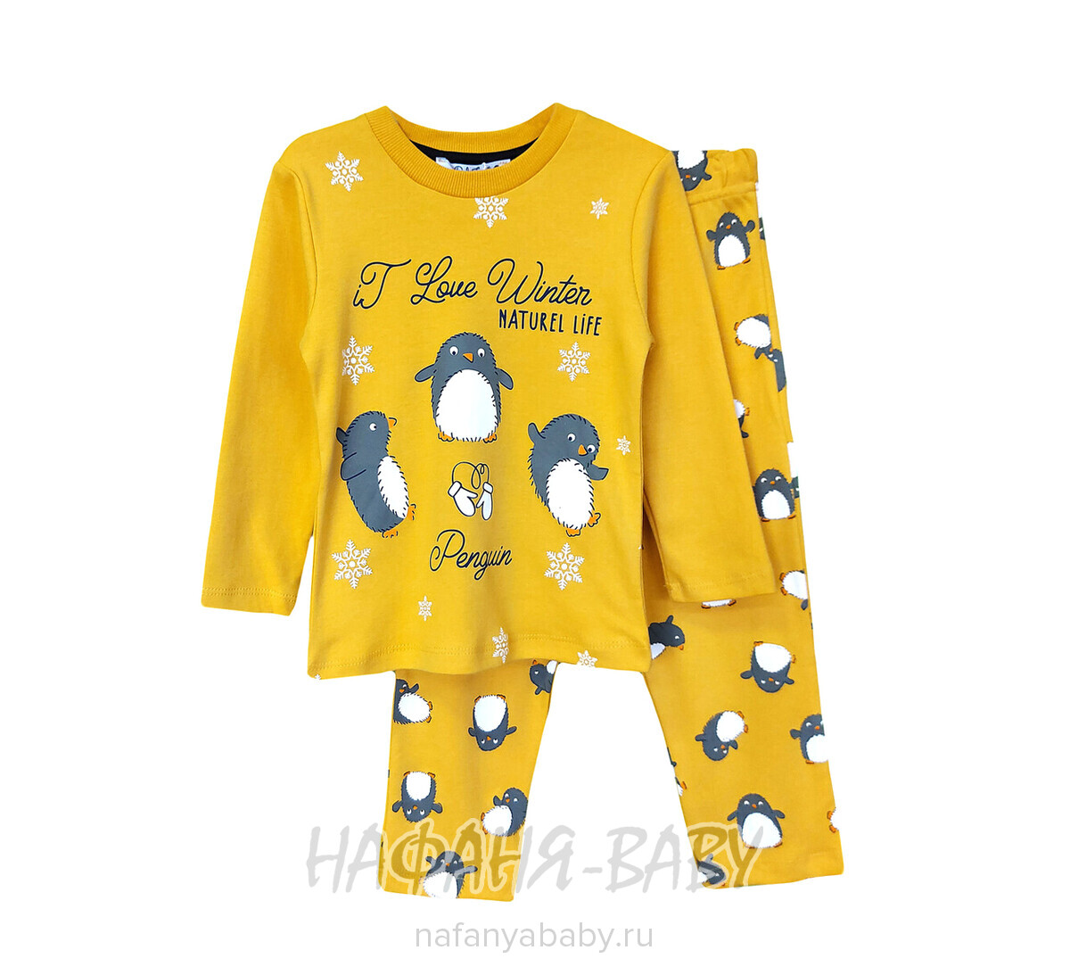 Детская пижама POLI FONI арт: 302, 5-9 лет, 1-4 года, цвет желтый, оптом Турция