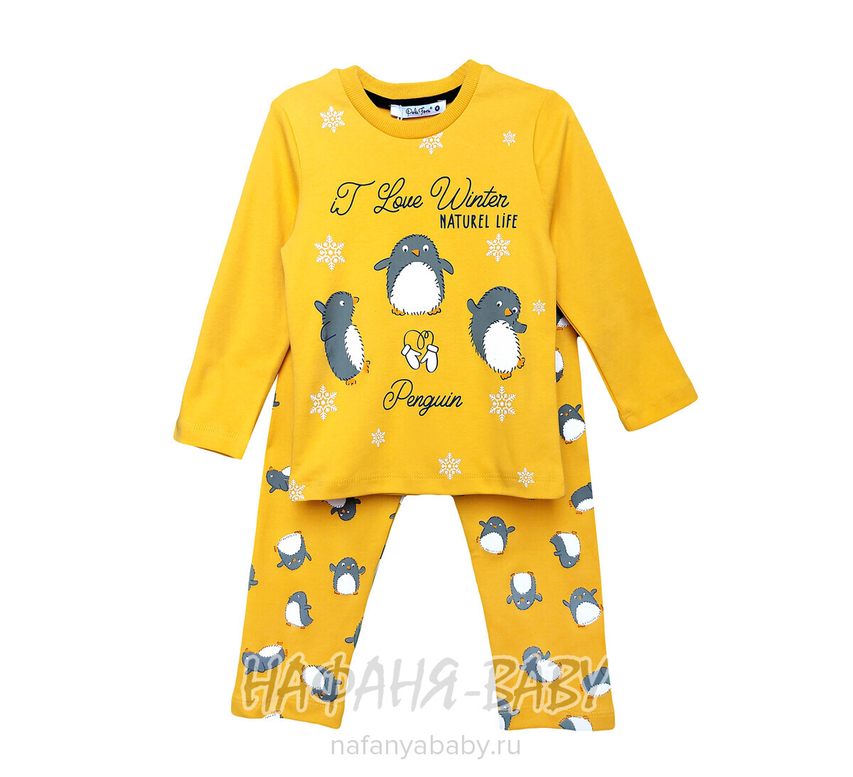 Детская пижама POLI FONI арт: 302, 5-9 лет, 1-4 года, цвет желтый, оптом Турция
