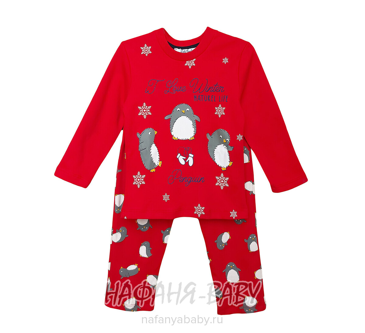 Детская пижама POLI FONI арт: 302, 5-9 лет, 1-4 года, цвет красный, оптом Турция
