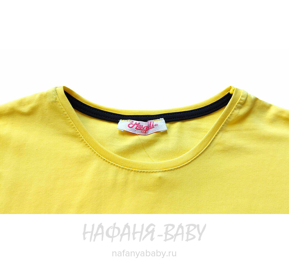 Модный кроп-топ MONILI арт: 3037, 10-15 лет, 5-9 лет, цвет желтый, оптом Турция