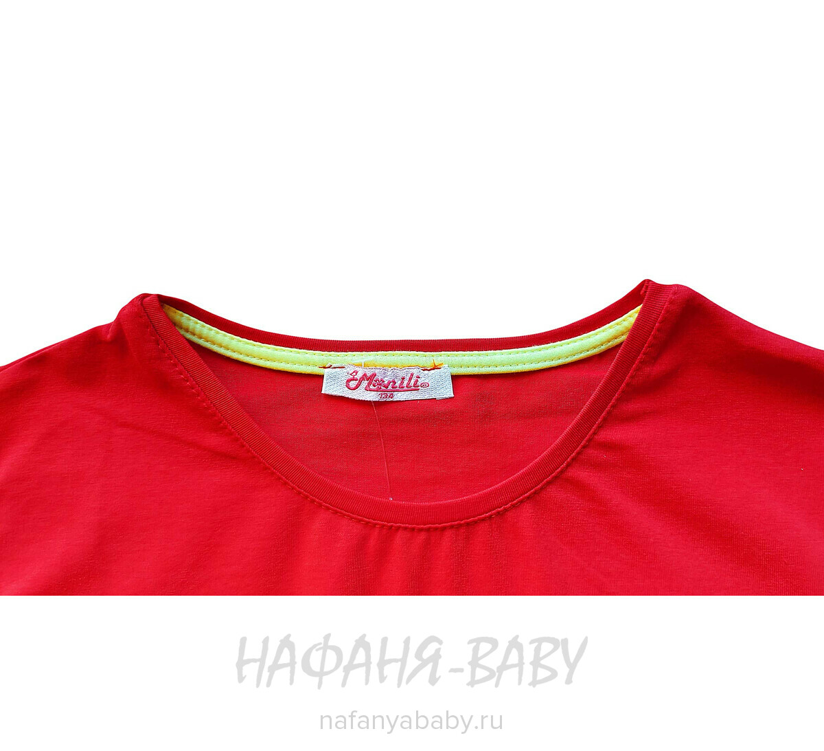 Модный кроп-топ MONILI арт: 3037, 10-15 лет, 5-9 лет, цвет красный, оптом Турция