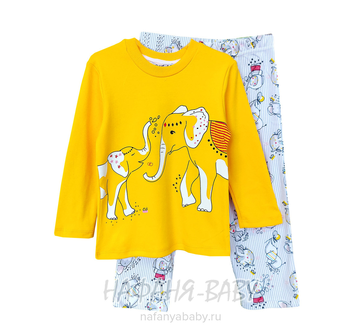 Пижама для девочки СЛОНИКИ POLI FONI арт: 305, 5-9 лет, 1-4 года, цвет желтый, оптом Турция
