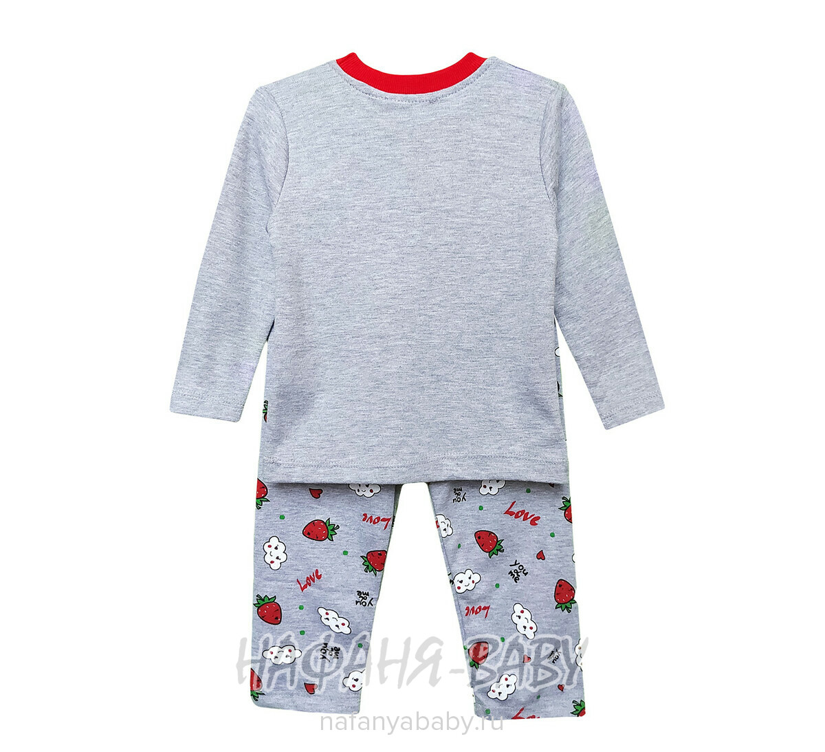 Детская пижама POLI FONI арт: 308, 5-9 лет, 1-4 года, цвет серый меланж, оптом Турция