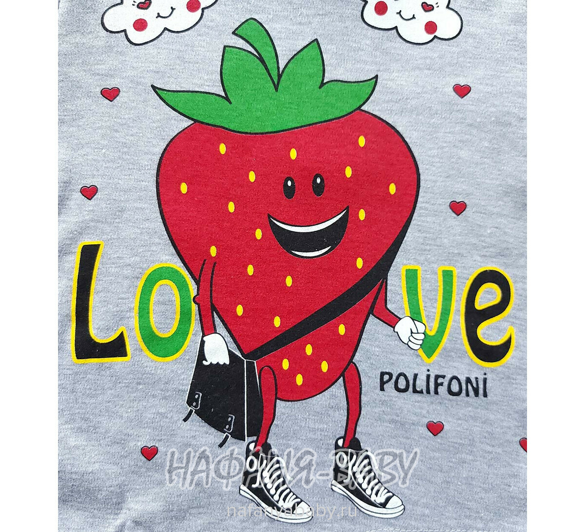 Детская пижама POLI FONI арт: 308, 5-9 лет, 1-4 года, цвет серый меланж, оптом Турция