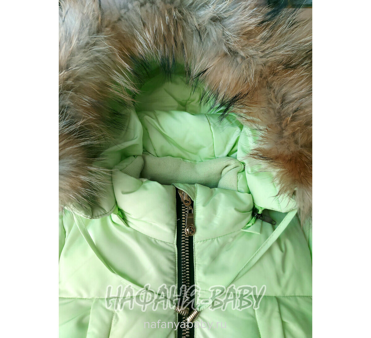 Детская зимняя куртка для девочки YFNY арт: 3178, 5-9 лет, 1-4 года, цвет светлый зеленый, оптом Китай (Пекин)