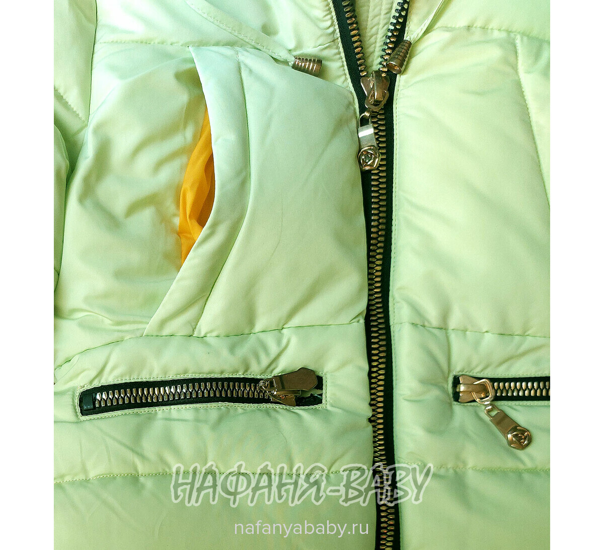 Детская зимняя куртка для девочки YFNY арт: 3178, 5-9 лет, 1-4 года, цвет светлый зеленый, оптом Китай (Пекин)