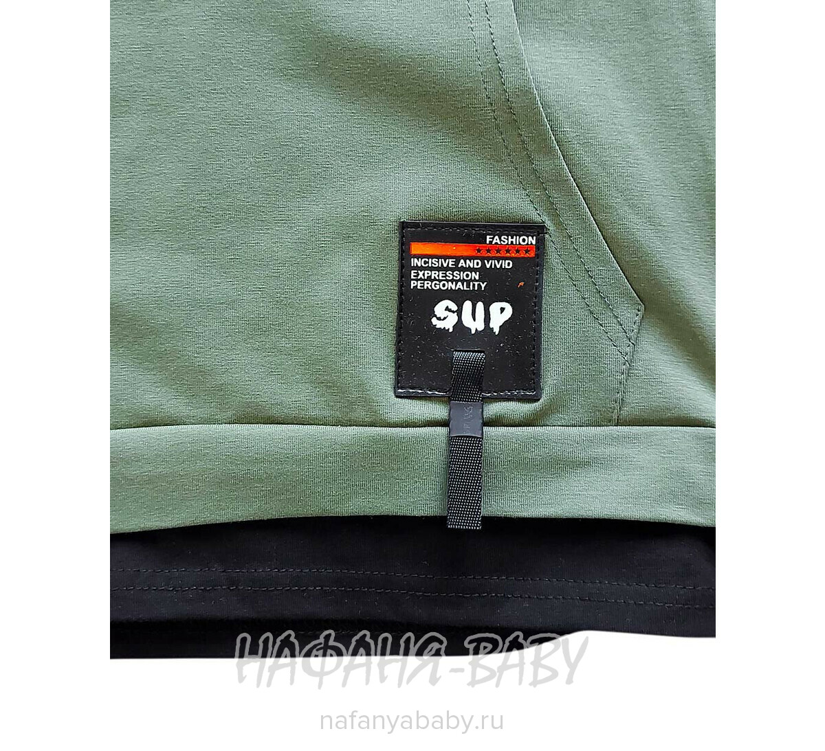 Футболка с капюшоном ALG, купить в интернет магазине Нафаня. арт: 322754, цвет дымчато-зеленый хаки