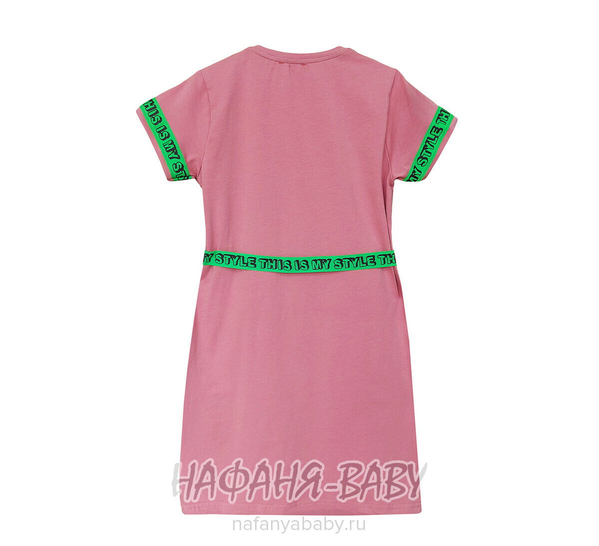Платье с пояском OWANO арт: 3343 для девочки, 10-15 лет, цвет чайная роза, оптом Турция