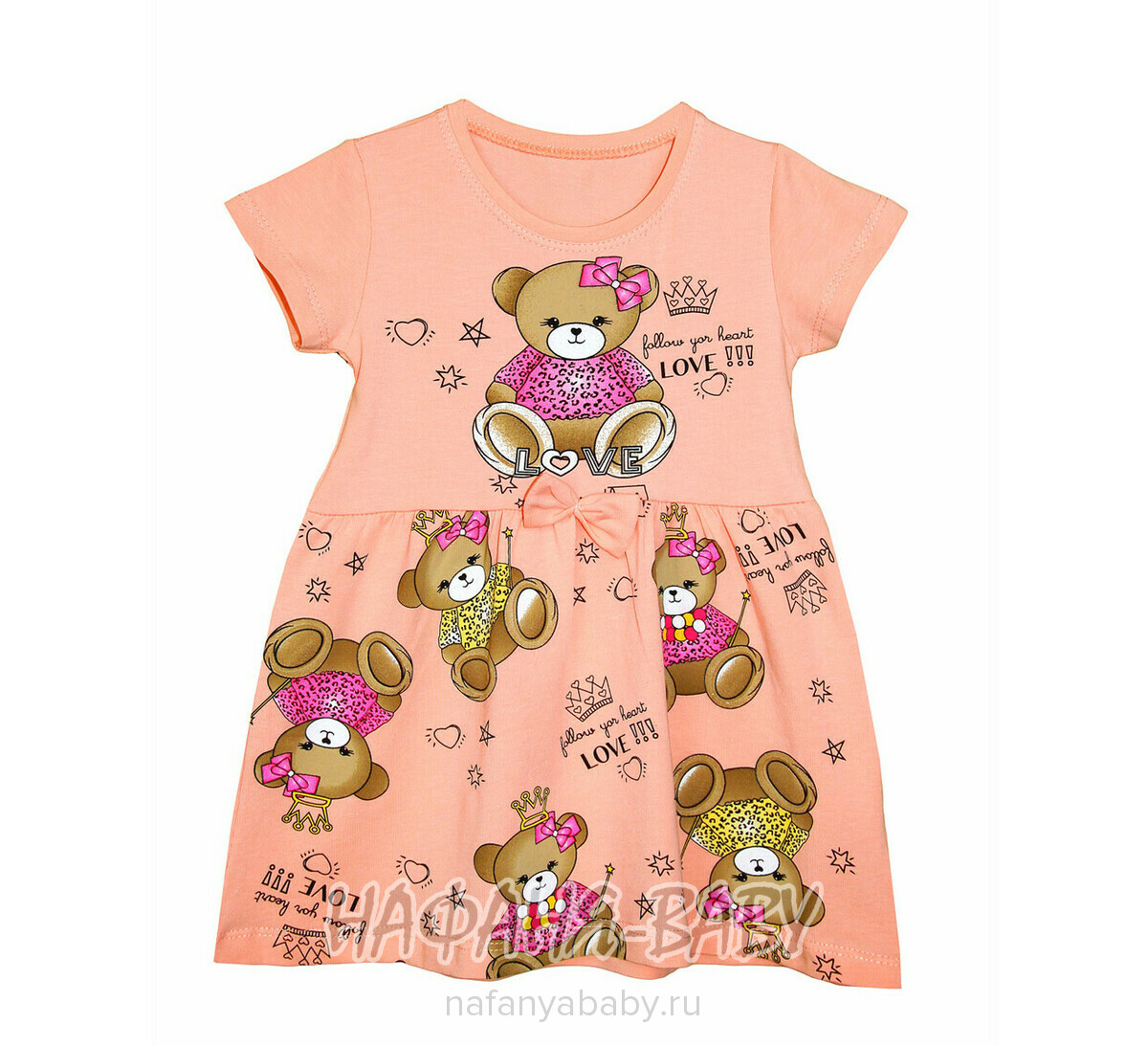 Платье МИШКА UNRULY арт: 3532, 1-4 года, 5-9 лет, оптом Турция