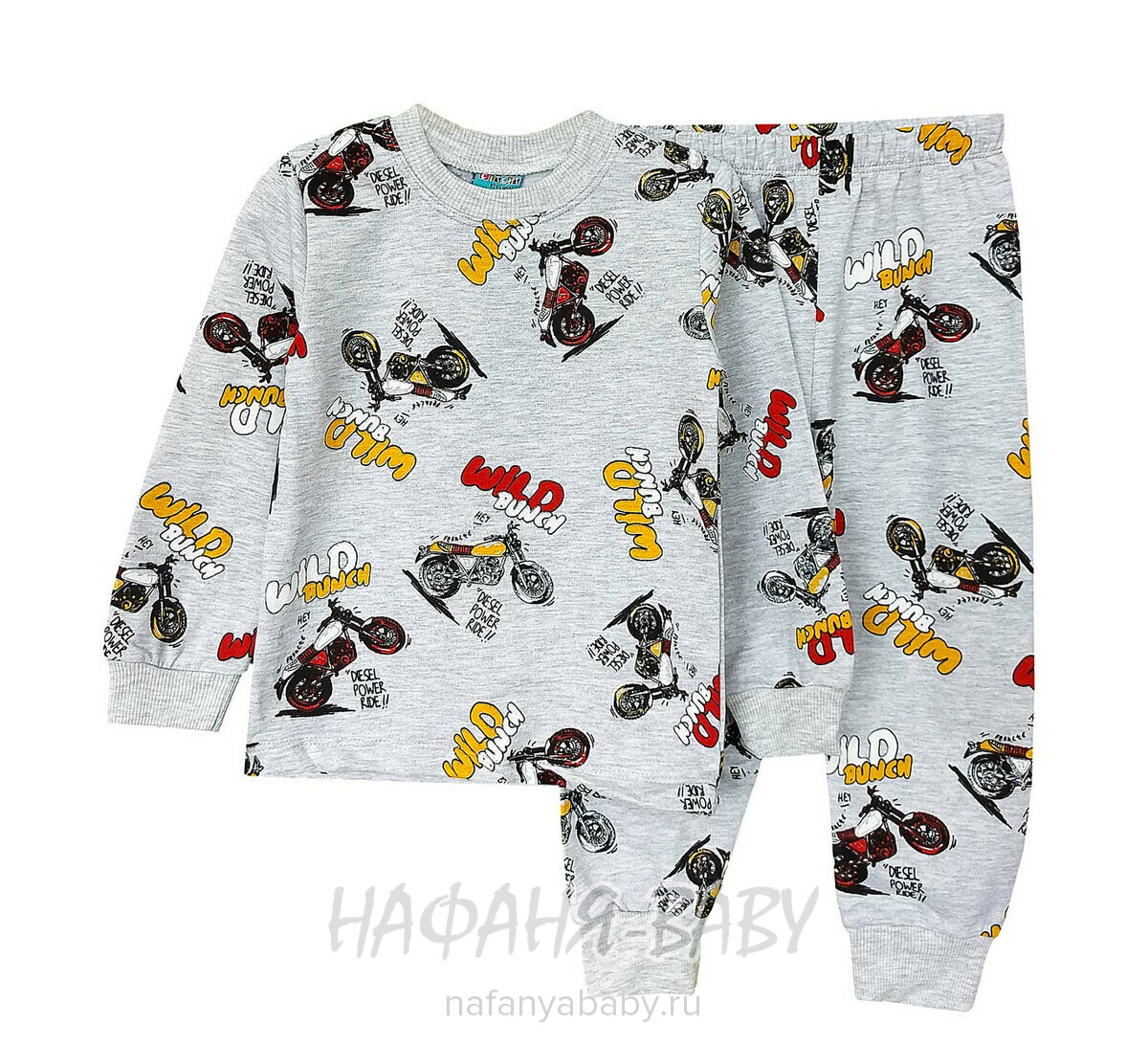 Детская пижама Cit-Cit арт: 3765 от 2 до 5 лет, цвет серый меланж, оптом Турция