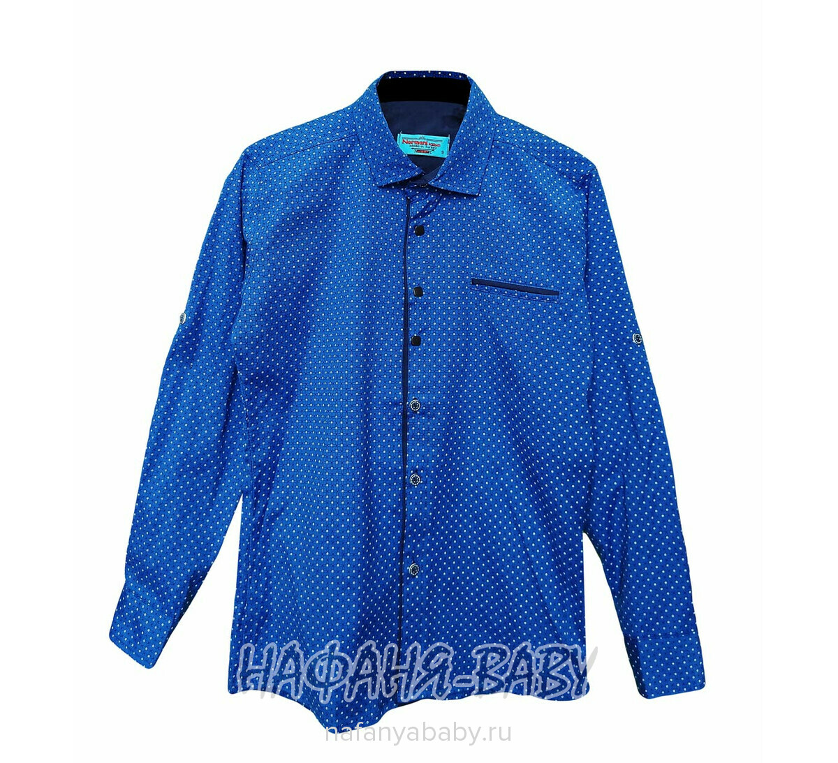 Подростковая рубашка NORMANI, арт: 411-3, цвет темно-синий с синим