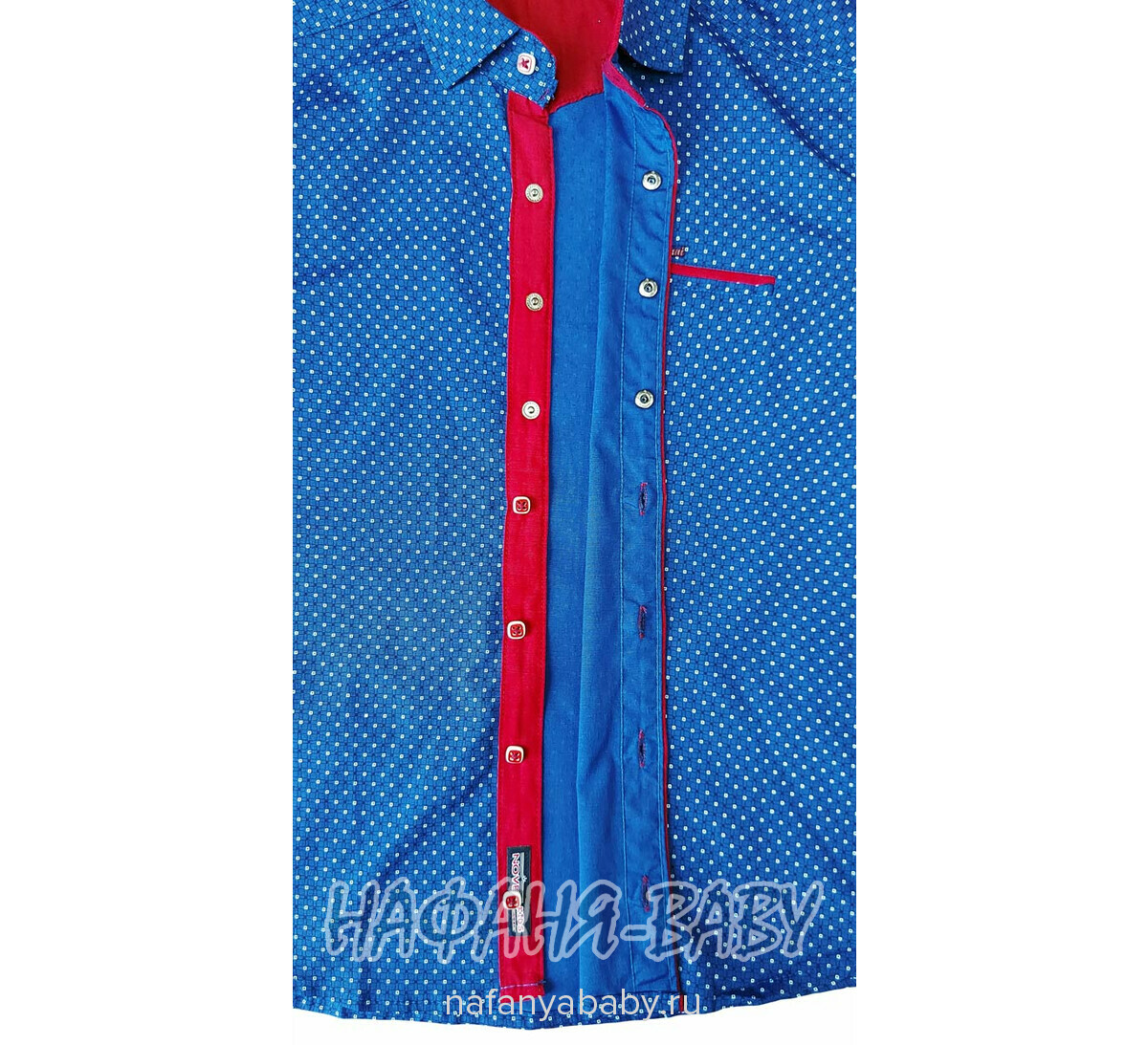 Подростковая рубашка NORMANI арт: 411-3, 5-9 лет, 10-15 лет, цвет темно-синий с бордовым, оптом Турция