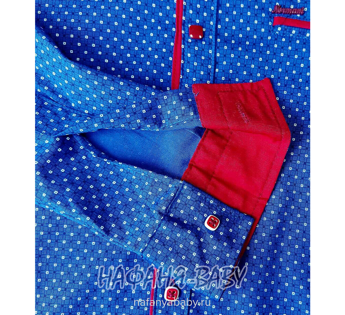 Подростковая рубашка NORMANI арт: 411-3, 5-9 лет, 10-15 лет, цвет темно-синий с бордовым, оптом Турция