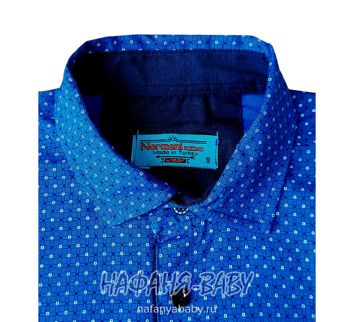 Подростковая рубашка NORMANI, арт: 411-3, цвет темно-синий с синим