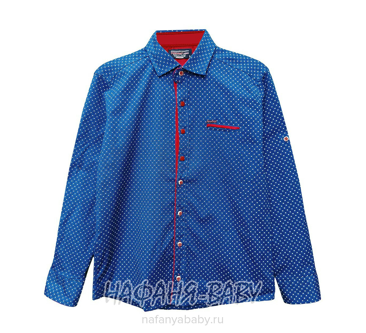 Подростковая рубашка NORMANI арт: 411-3, 5-9 лет, 10-15 лет, цвет темно-синий с бордовым, оптом Турция