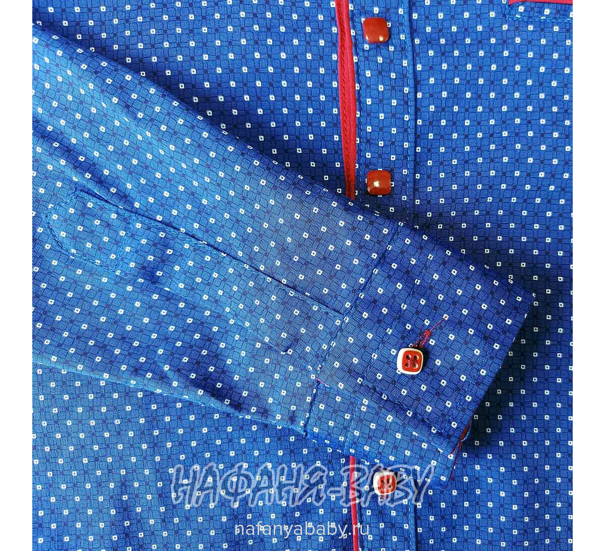 Подростковая рубашка NORMANI арт: 411-3, 5-9 лет, 10-15 лет, цвет темно-синий с бордовым, оптом Турция