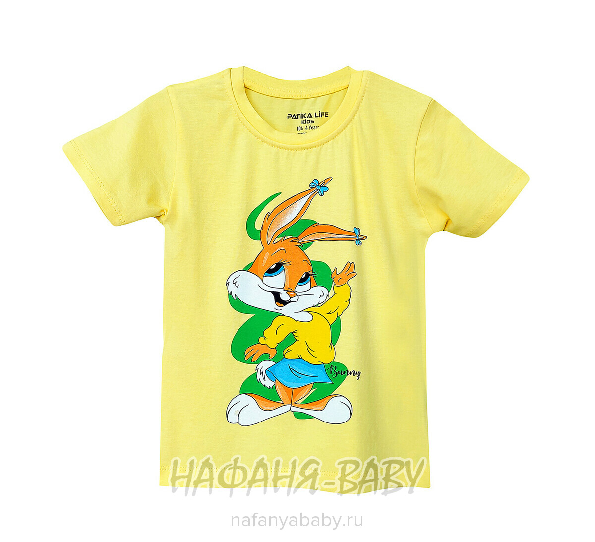 Детская футболка PATIKA арт. 4219 для девочки 1-4 года, цвет желтый, оптом Турция