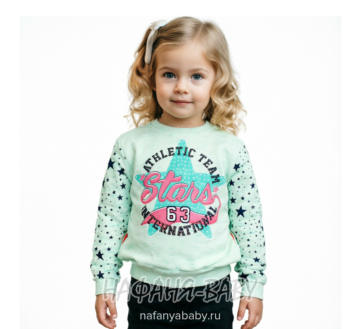 Свитшот для девочки NARMINI Турция арт. 4451 2-3 года, цвет св.зеленый меланж