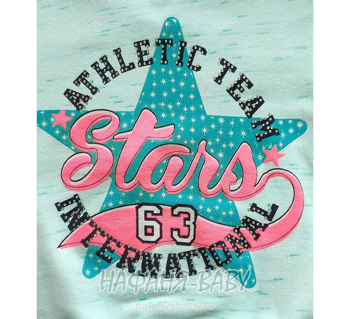 Свитшот для девочки NARMINI Турция арт. 4451 2-3 года, цвет св.зеленый меланж