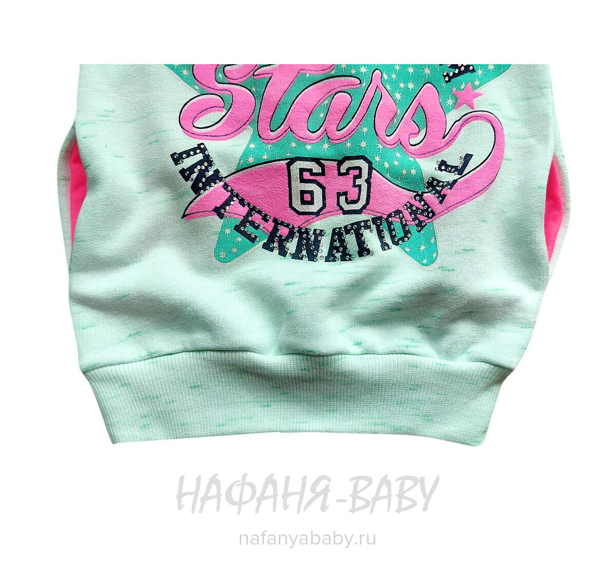 Свитшот для девочки NARMINI Турция арт. 4451 2-3 года, цвет св.зеленый меланж