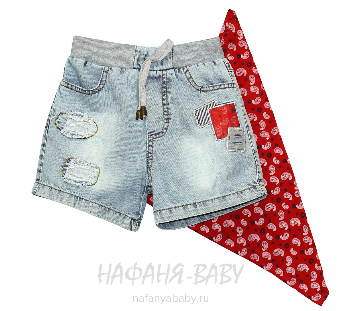 Детские джинсовые шорты + косынка OVERDO, купить в интернет магазине Нафаня. арт: 4916.