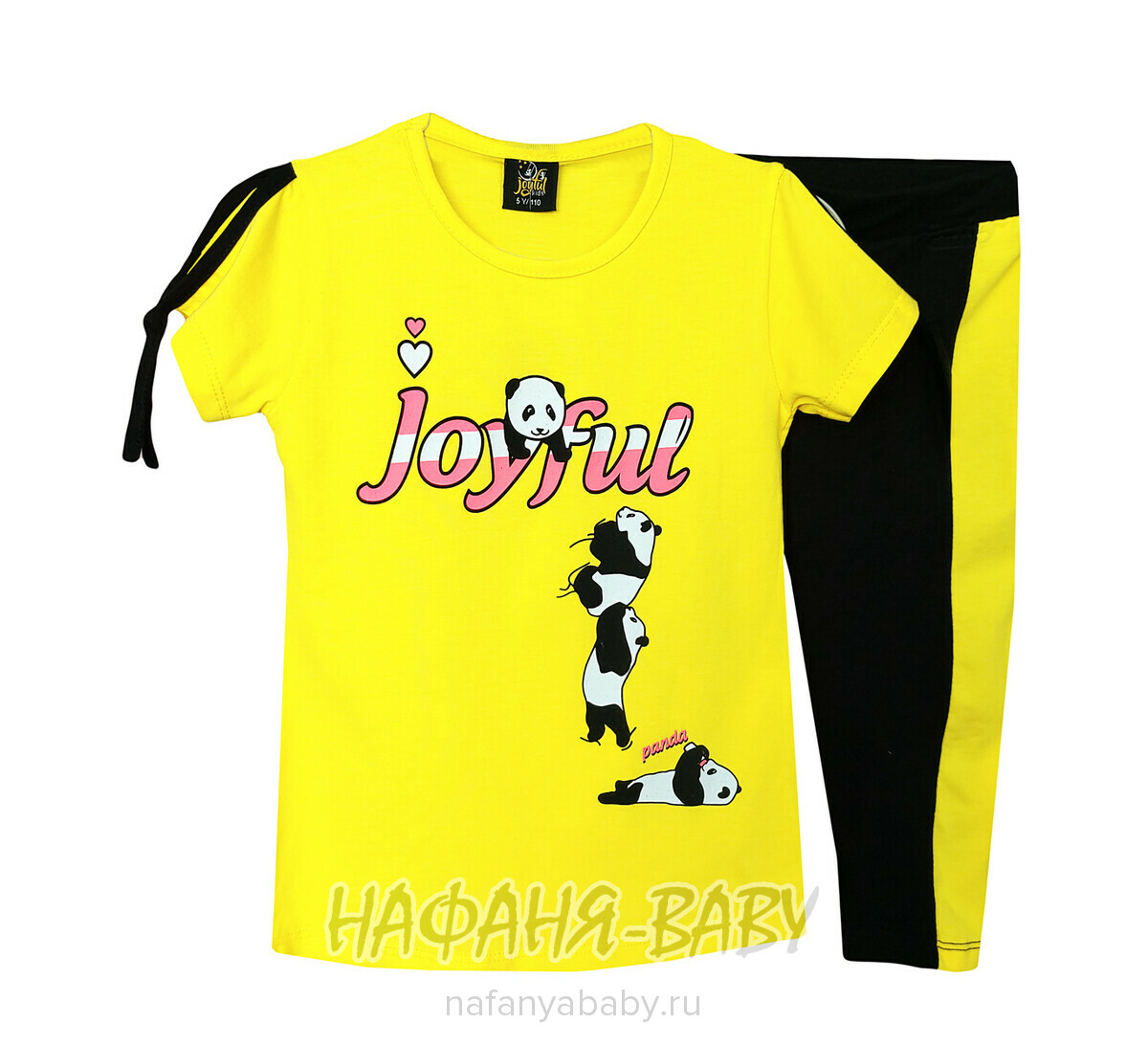 Костюм (футболка + лосины) JOXFUL арт: 5002, 2-5 лет, цвет желтый, оптом Турция
