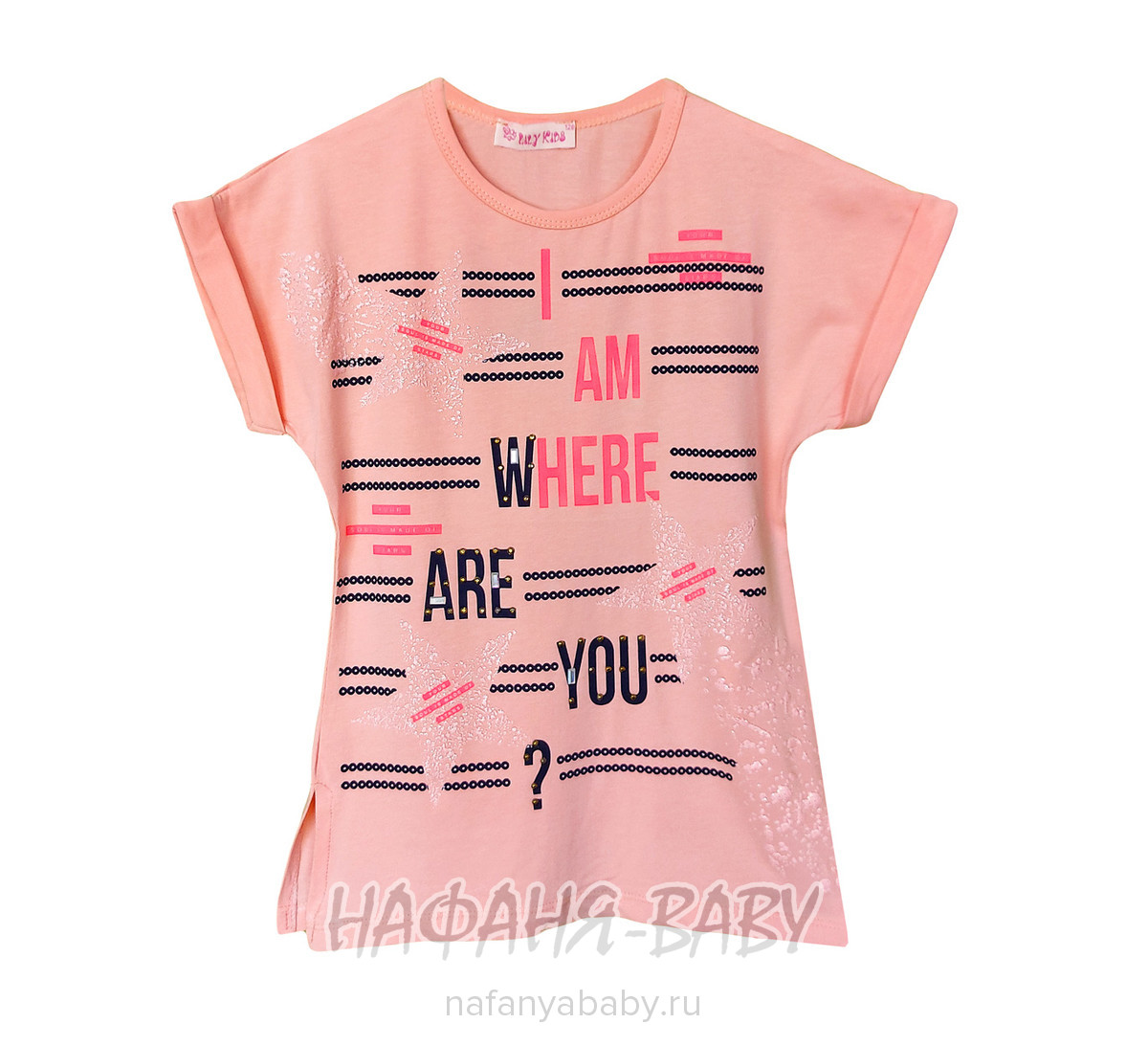Подростковая  футболка для девочки LILY Kids, купить в интернет магазине Нафаня. арт: 5029.