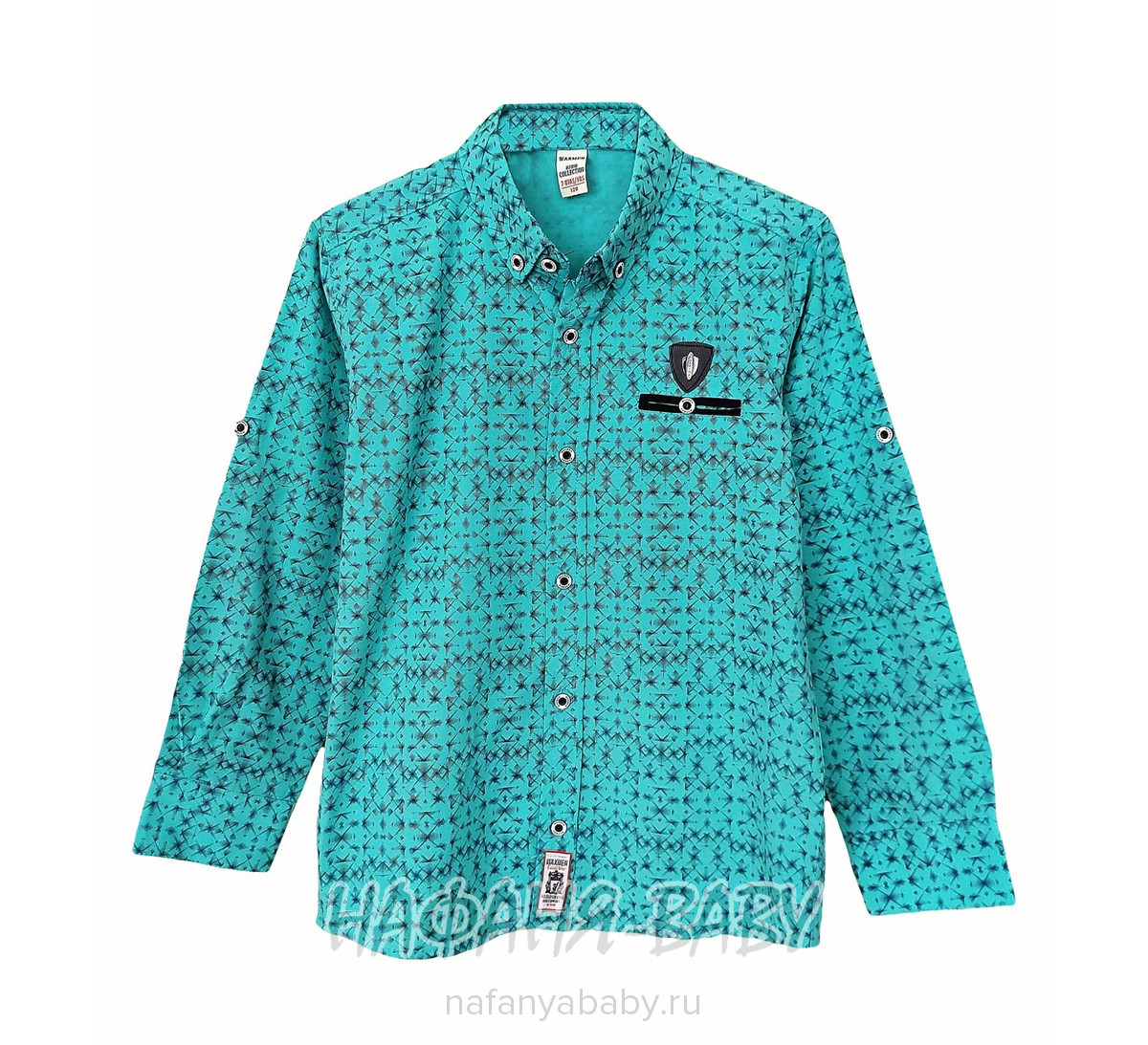 Детская рубашка с длинным рукавом WAXMEN, купить в интернет магазине Нафаня. арт: 5123, цвет бирюзовый