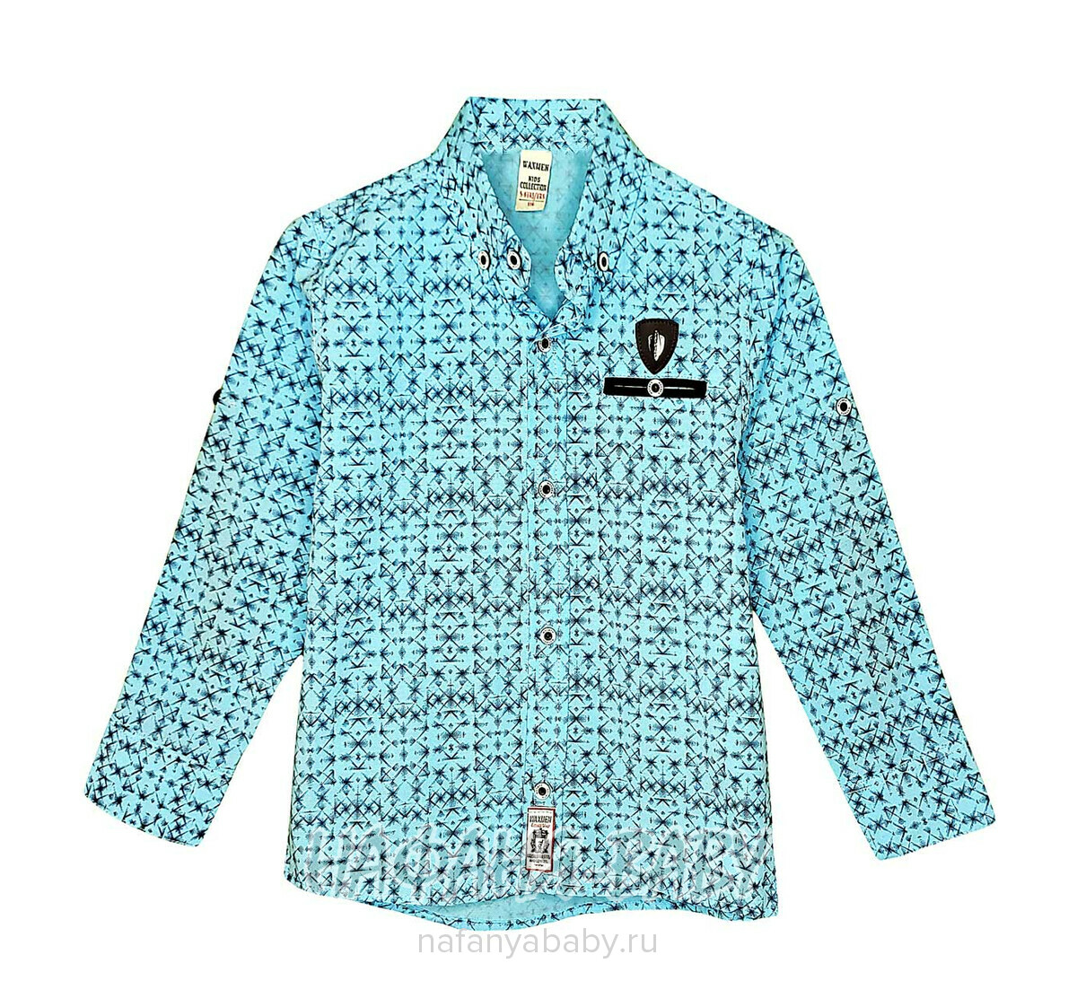 Детская рубашка WAXMEN арт: 5123, 5-9 лет, цвет голубой, оптом Турция