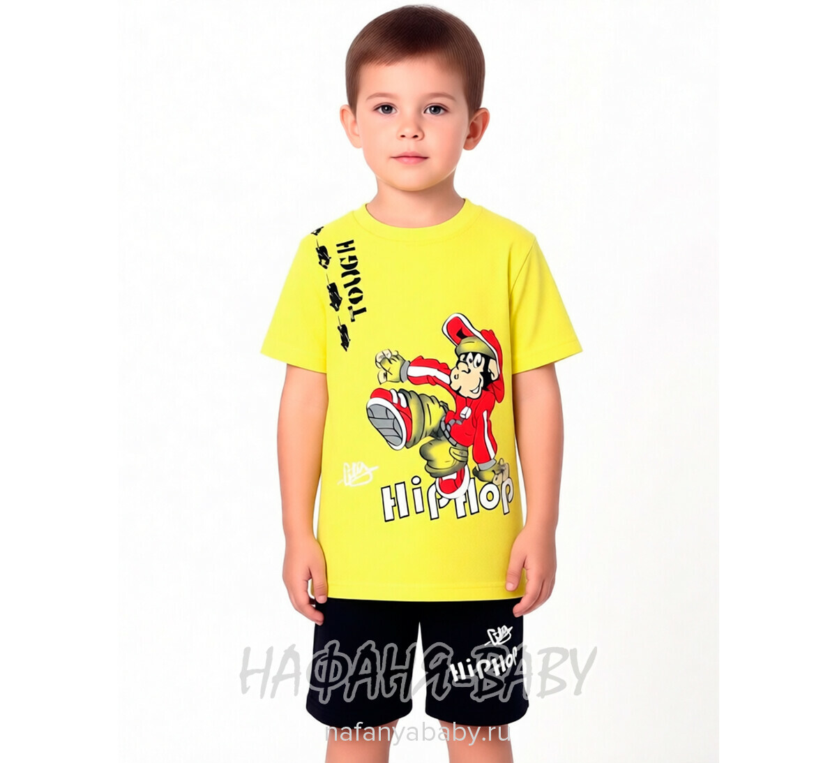 Детский костюм (футболка+шорты) MIXIMA арт: 5150, 1-4 года, 5-9 лет, цвет желтый, оптом Турция