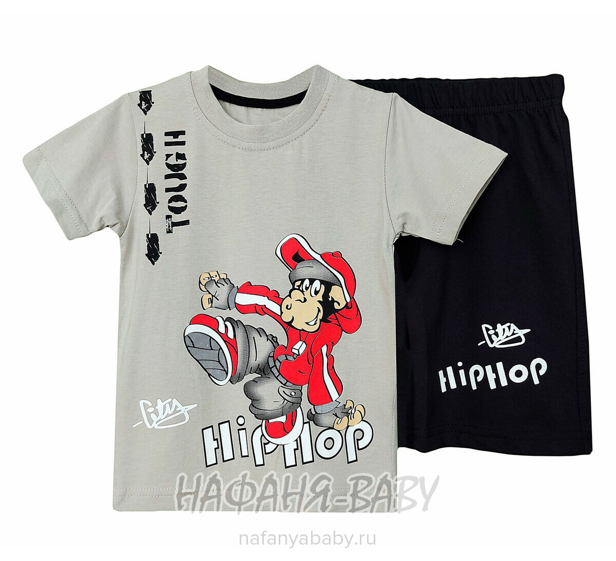 Детский костюм (футболка+шорты) MIXIMA арт: 5150, 1-4 года, 5-9 лет, цвет бежевый, оптом Турция