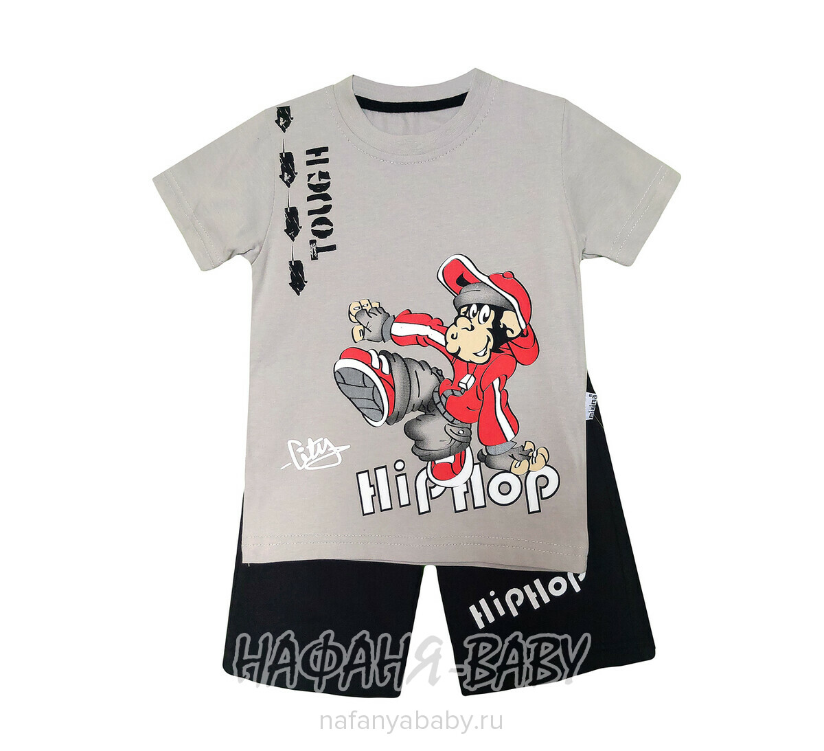 Детский костюм (футболка+шорты) MIXIMA арт: 5150, 1-4 года, 5-9 лет, цвет бежевый, оптом Турция