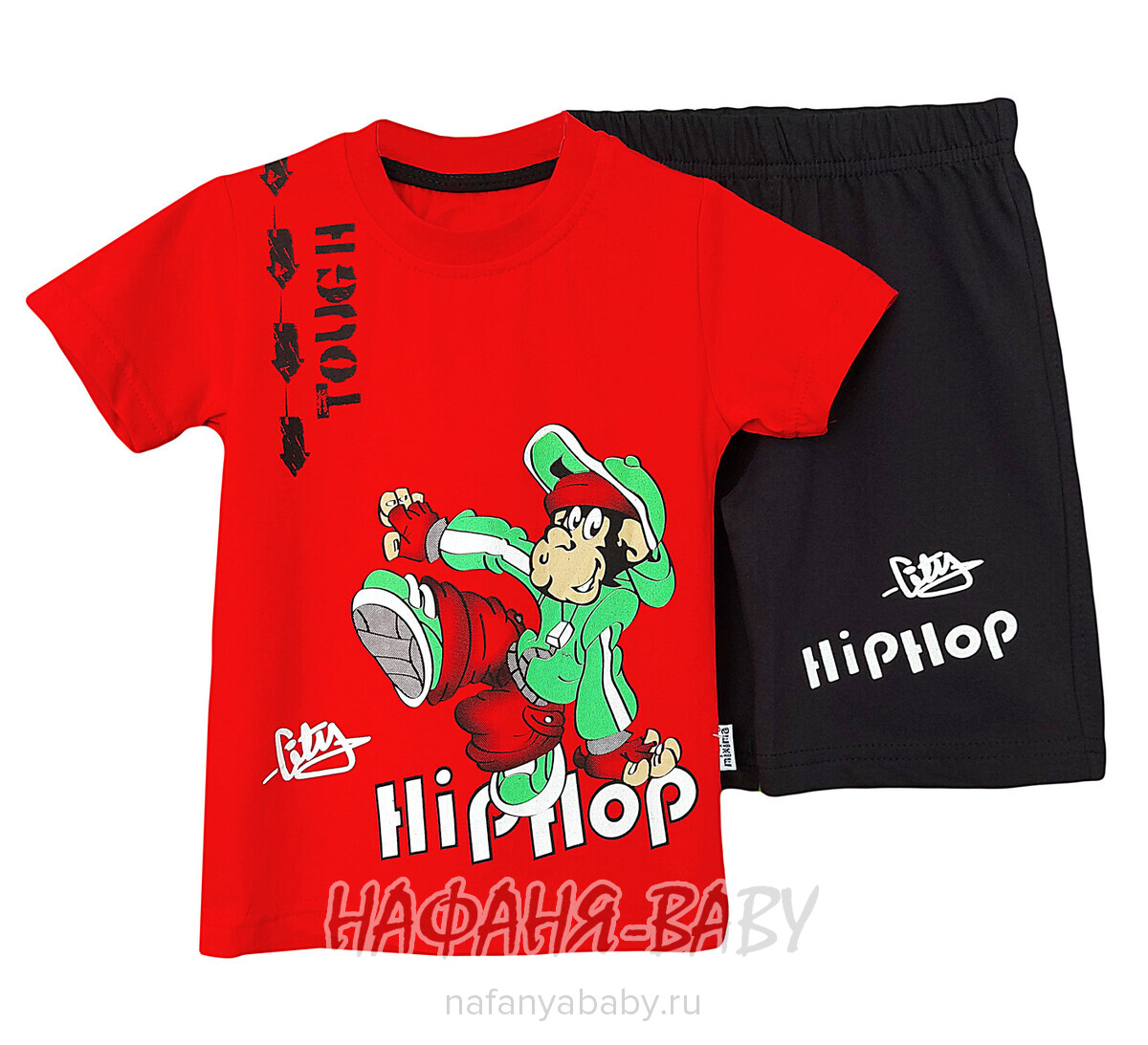 Детский костюм (футболка+шорты) MIXIMA арт: 5150, 1-4 года, 5-9 лет, цвет красный, оптом Турция