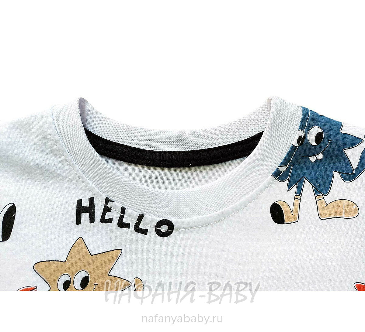 Детский костюм (футболка + шорты) MIXIMA арт. 5171 от 3 до 6 лет, цвет белый с голубым, оптом Турция