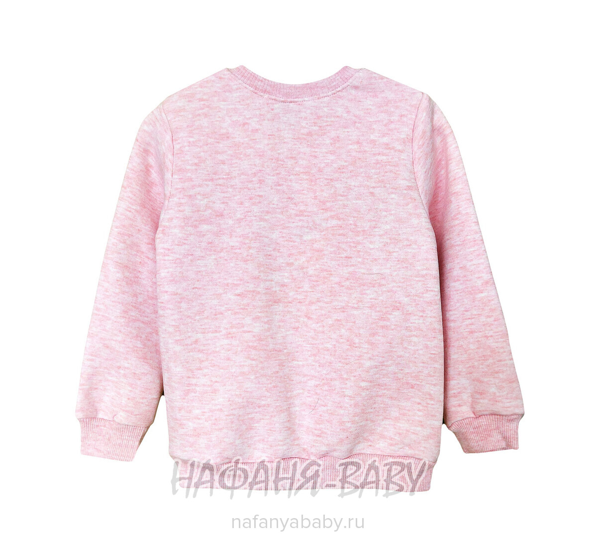 Теплый костюм (свитшот + брюки) Miss Melinda арт: 5202, 1-4 года, 5-9 лет, цвет розовый меланж, оптом Турция