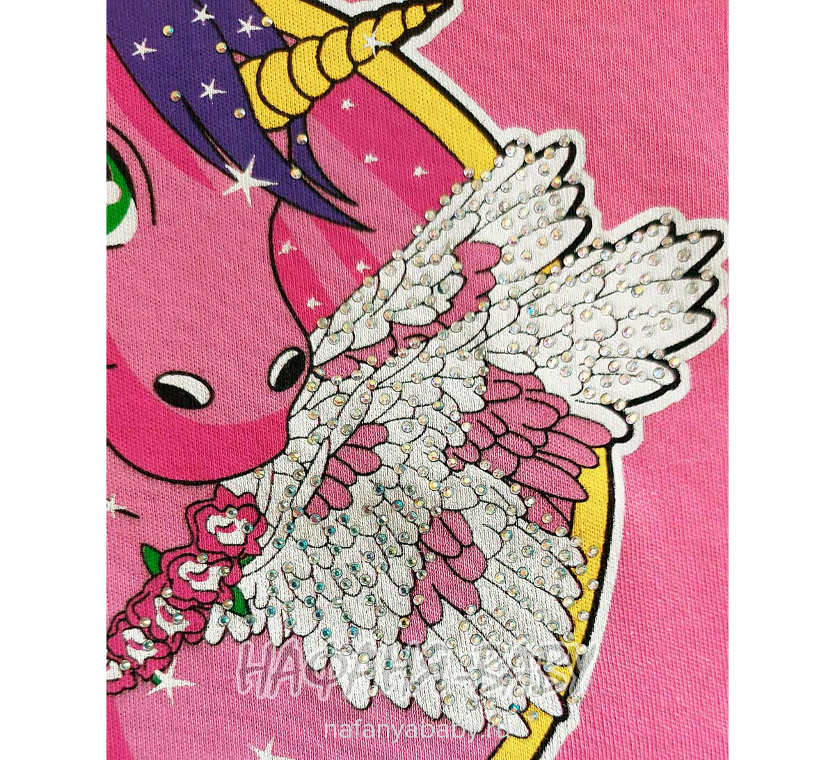 Детский лонгслив с принтом UNRULY, купить в интернет магазине Нафаня. арт: 5468, цвет розовый