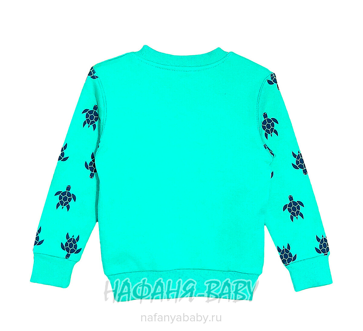 Свитшот ЧЕРЕПАХА UNRULY арт: 5816 для мальчика 2-5 лет, цвет бирюзовый, оптом Турция