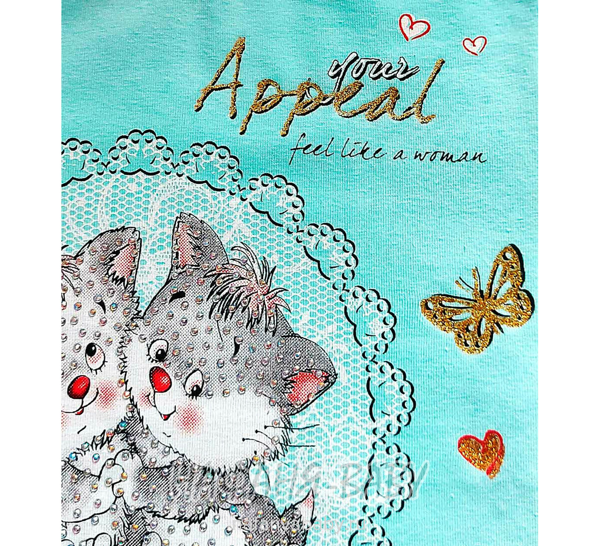 Водолазка с легким начесом КОТЯТА NARMINI арт: 5831, 1-4 года, цвет аквамариновый, оптом Турция