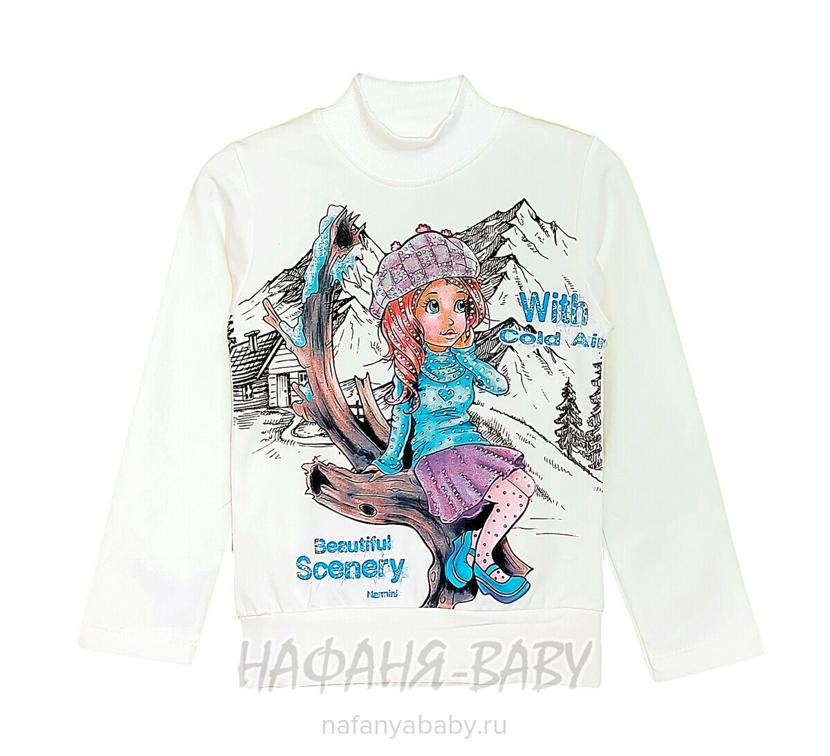 Детская утепленная водолазка NARMINI арт: 5832 для девочки 2-7 лет, цвет кремовый, оптом Турция