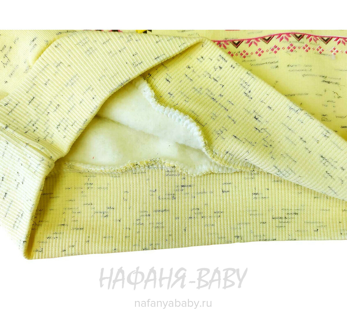 Толстовка с меховой аппликацией МИШКА NARMINI арт: 5941, 1-4 года, цвет желтый меланж, оптом Турция