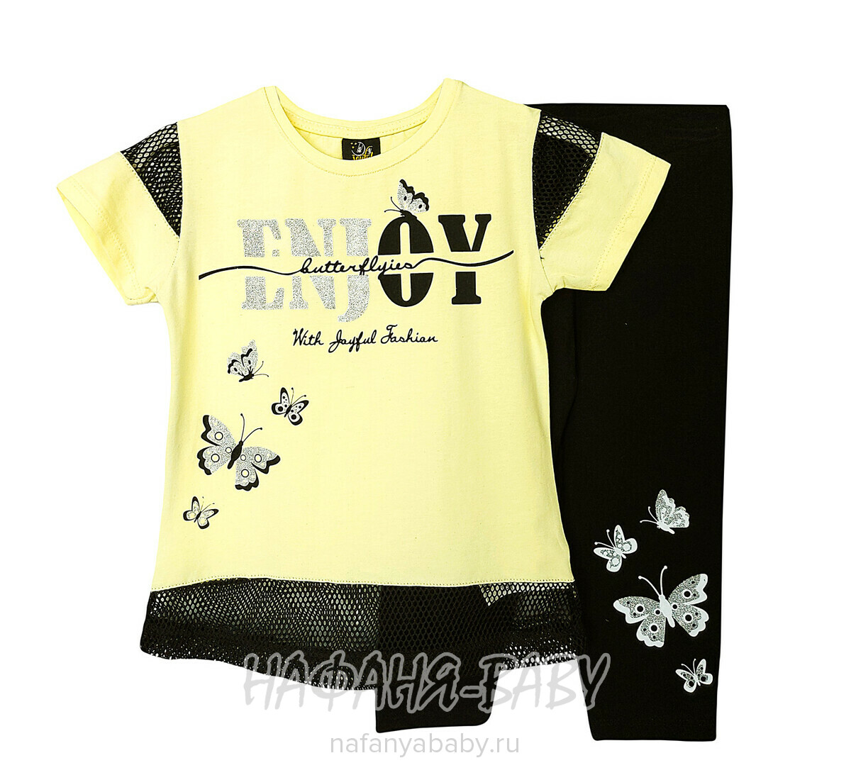 Костюм (футболка + лосины) JOXFUL арт: 6008, 6-9 лет, цвет желтый, оптом Турция