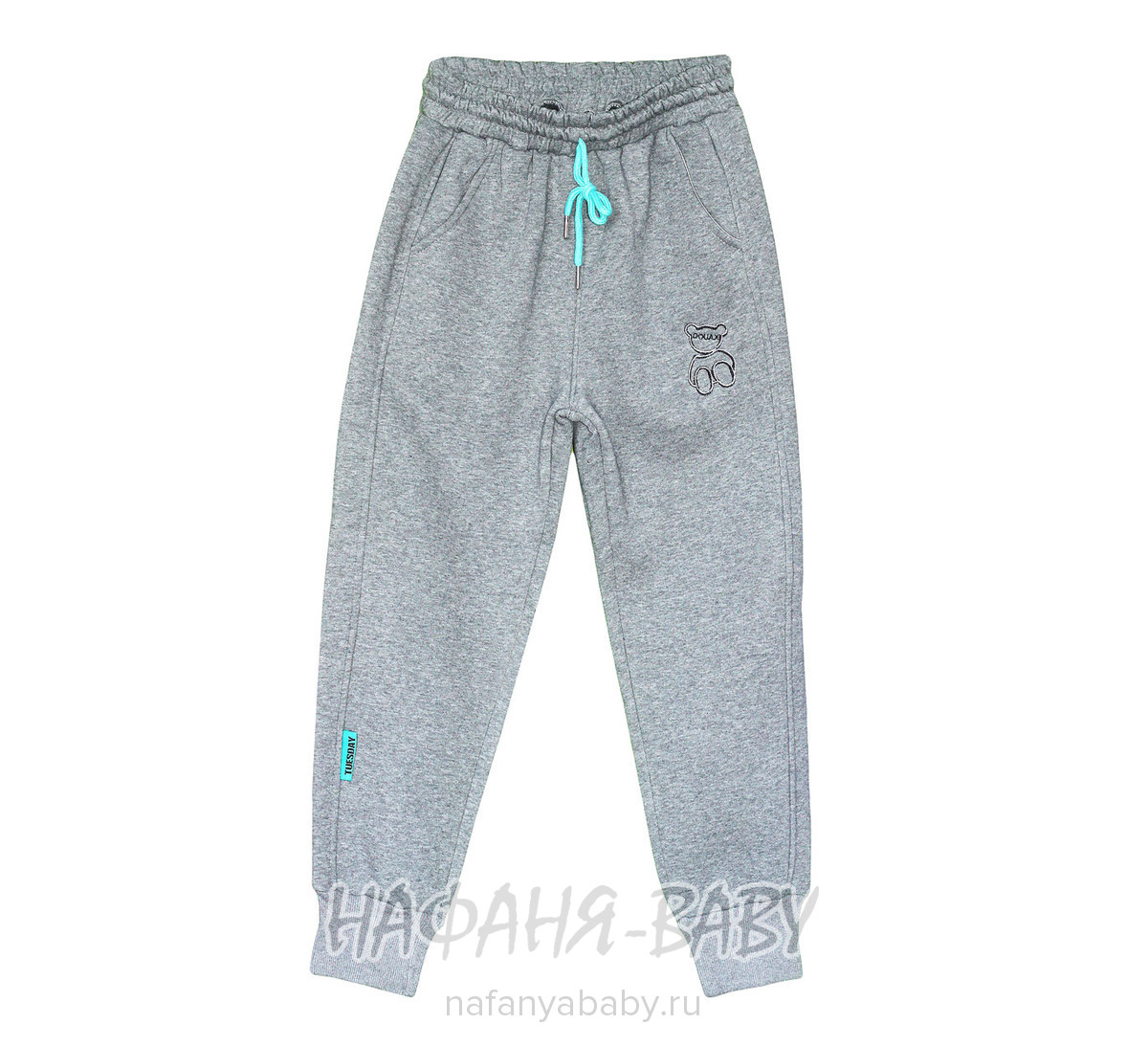 Зимние брюки на флисе XING арт: 606, 10-15 лет, цвет серый меланж, оптом Китай (Пекин)
