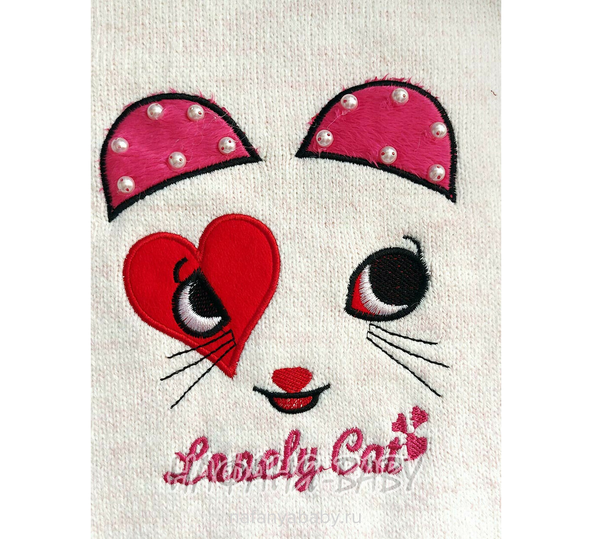 Детский вязаный джемпер WII BERY, купить в интернет магазине Нафаня. арт: 6100 цвет молочный с розовым оттенком