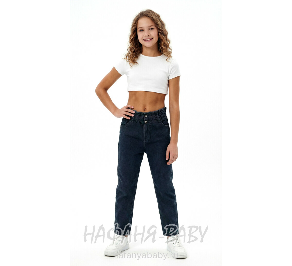Джинсы подростковые ELEYSA Jeans арт: 6137, 13-16 лет, цвет черный, оптом Турция